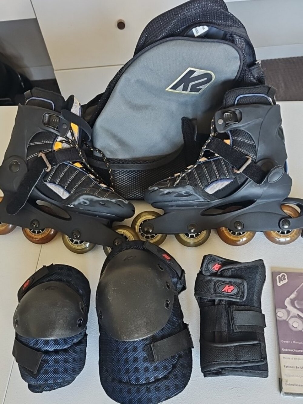 K2 Velocity-W Inline Skates w/ K2 Inline Skate Bag + Protective Gear | Size: 8